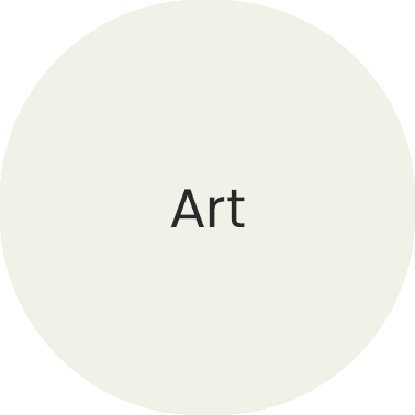 White circle with green border, text "Art".